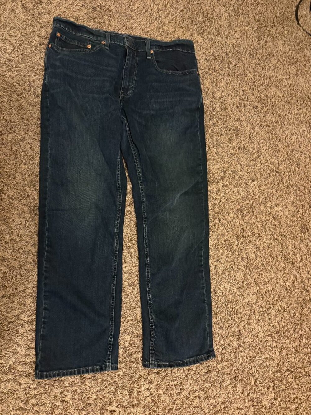 Levi's 559 Relaxed Straight Jeans W34 L32 Dark Blue Denim Pockets Zip Fly Cotton